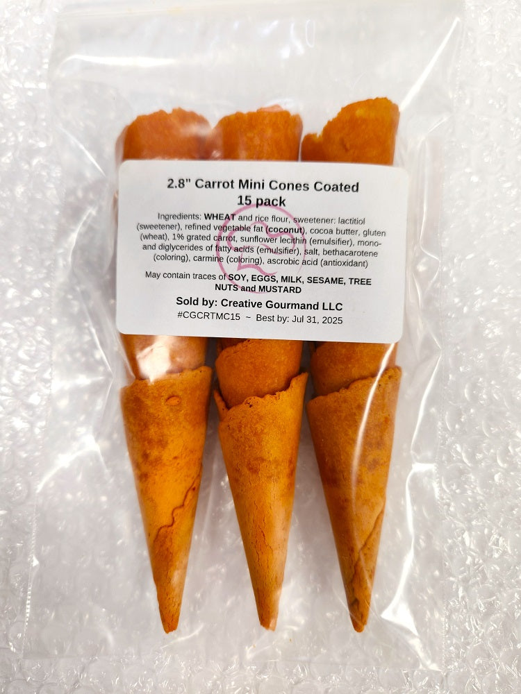 Carrot Mini Cones 2.8" Coated - 15ct Pack