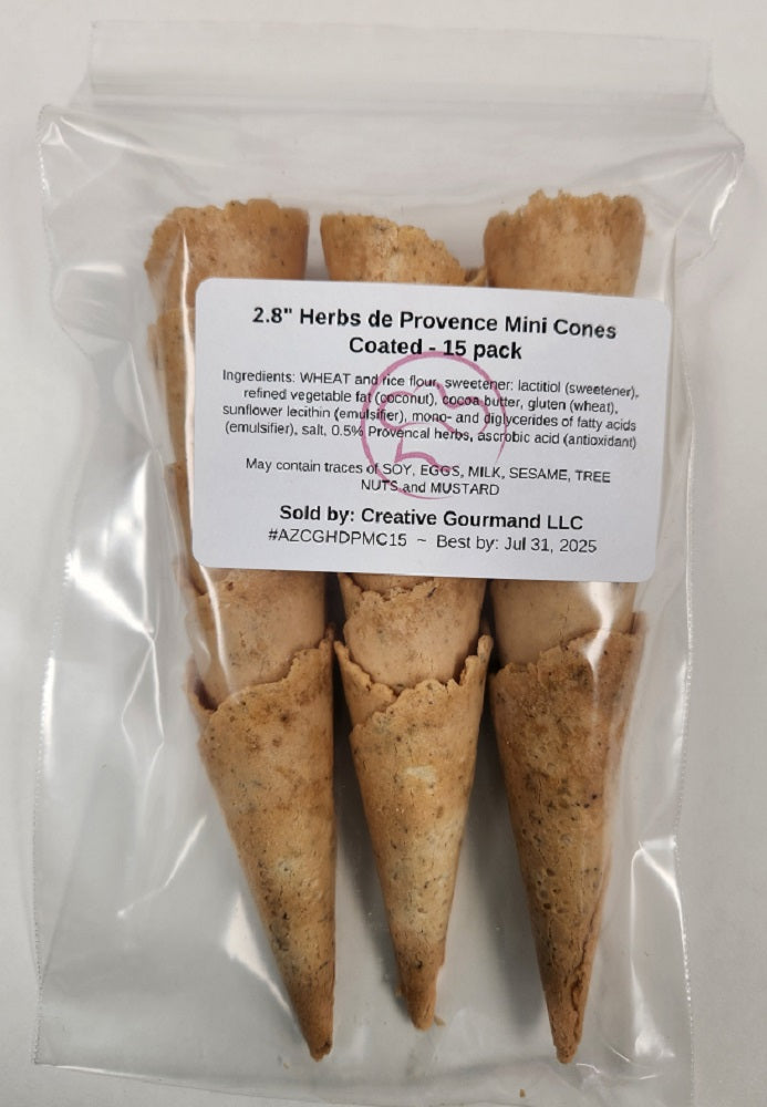 Herbs de Provence Mini Cones 2.8" Coated - 15ct Pack